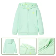 Bluzy dla dziewczynek - Bluza dziecięca z kapturem i zapięciem na zamek - jasna zieleń - 128 - Bluza Dziecięca - miniaturka - grafika 1
