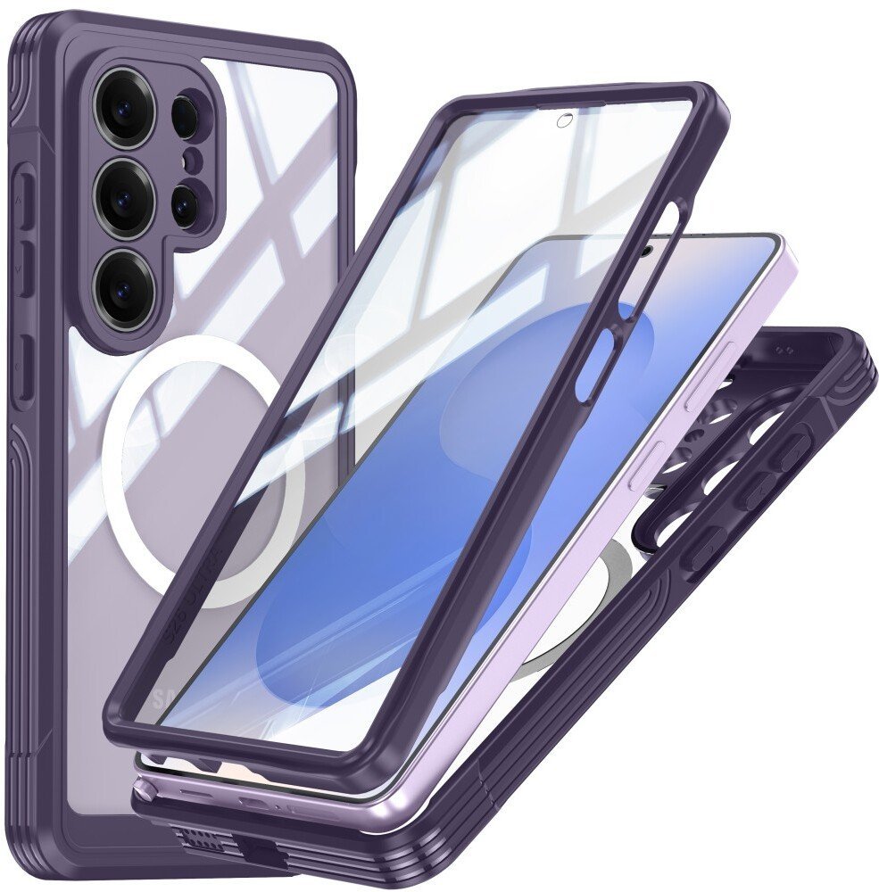 SUPERO Etui pancerne 360 Supero MagSafe do Samsung Galaxy S26 Ultra, przezroczysto-fioletowe