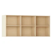 Meblościanki - Biblioteka INTEGRO z półkami, wyższa, 835 x 1750 x 400 mm, 6 półek, buk - miniaturka - grafika 1