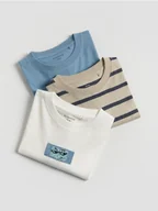 Koszulki dla chłopców - Reserved - Bawełniany t-shirt 3 pack - jasnoniebieski - miniaturka - grafika 1