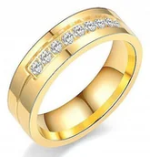 Pierścionki - ZŁOTY PIERŚCIONEK OBRĄCZKA ŚLUBNA STAL 316L r.28 - miniaturka - grafika 1