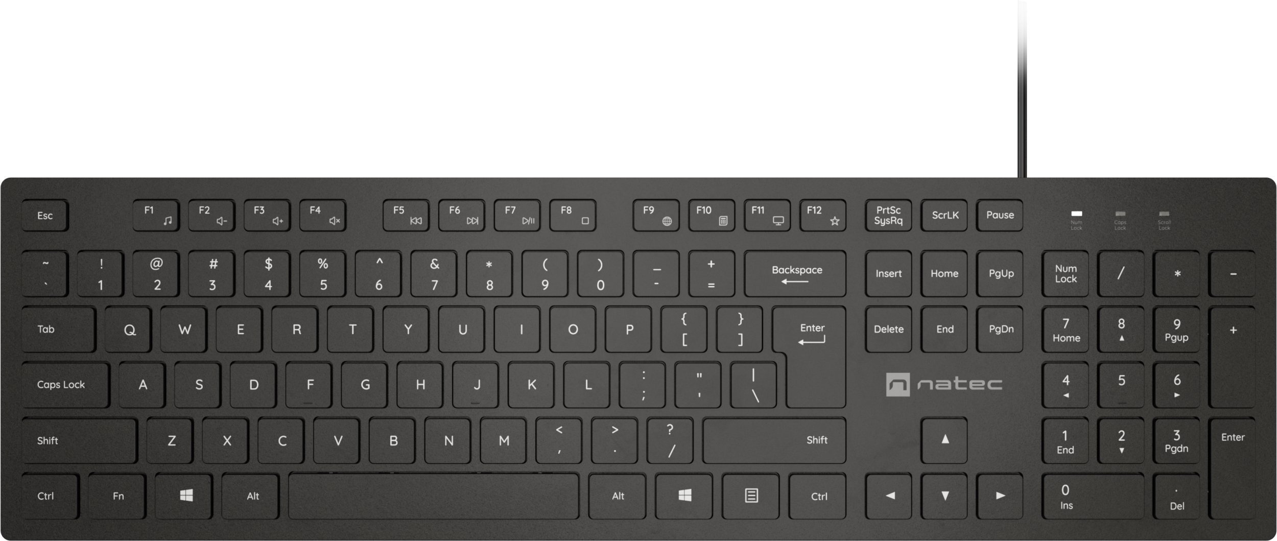 Klawiatura Natec HERRING multimedialna SLIM czarny NKL-2341