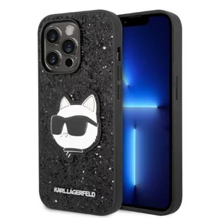 Karl Lagerfeld Etui do iPhone 14 Pro 6,1" czarny/black hardcase Glitter Choupette Patch - Etui i futerały do telefonów - miniaturka - grafika 1