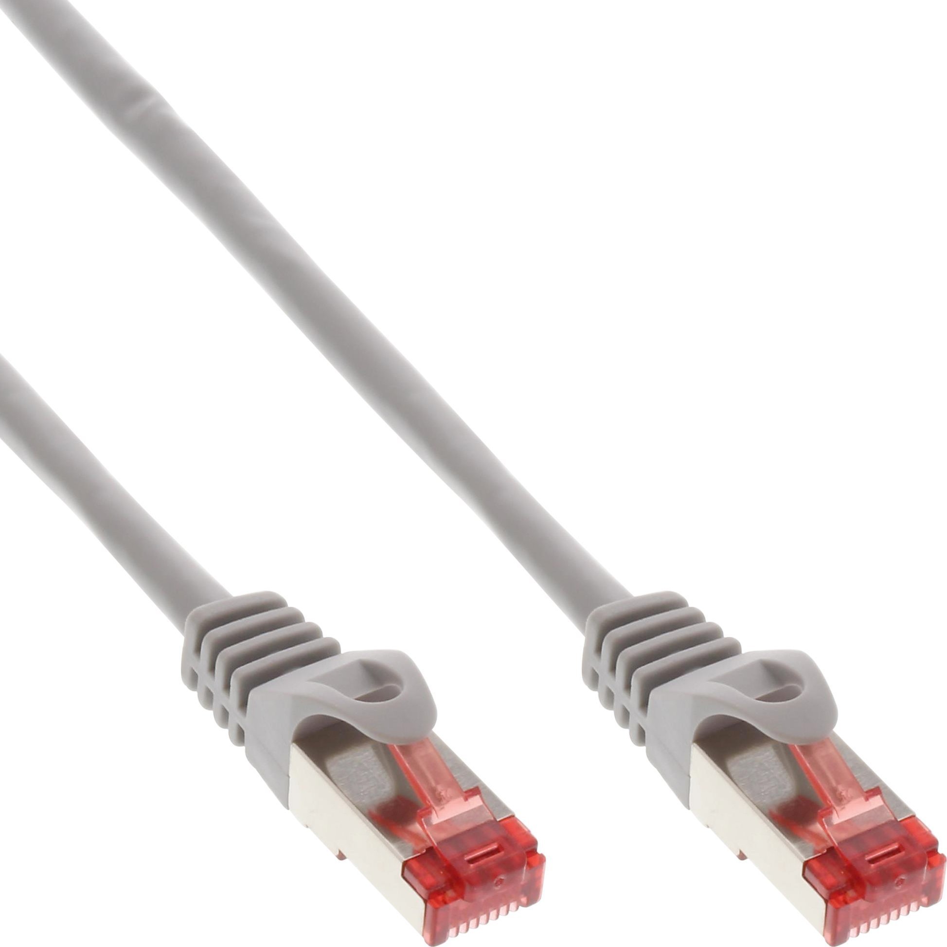 InLine 125pcs. pack Bulk-Pack InLine® Patch Cable S/FTP PiMF Cat.6 250MHz PVC copper grey 0.3m