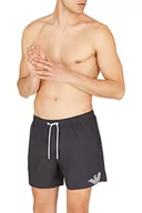 Kąpielówki męskie - Emporio Armani Swimwear Emporio Armani Bold Boxer Swim Trunks, czarne/pionowe, 56, czarny/pionowy logo - miniaturka - grafika 1