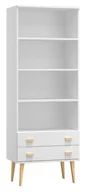Regały - Regał drewniany Venuci 2 szuflady 89 cm biały - miniaturka - grafika 1