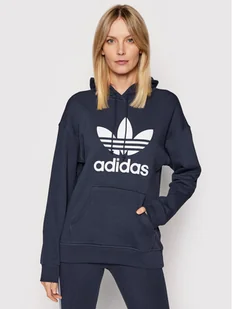 adidas Bluza adicolor Trefoil HE6951 Granatowy Regular Fit - Bluzy damskie - miniaturka - grafika 1