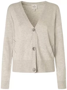 Pepe Jeans Damski sweter kardigan Donna, Szary (jasnoszary Marl), M - Swetry damskie - miniaturka - grafika 1