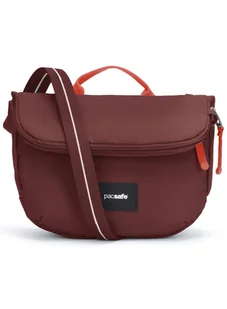 Torba antykradzieżowa z klapą Pacsafe GO Saddle Crossbody - garnet red - Torby męskie - miniaturka - grafika 1