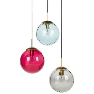 Lampa wisząca szklana 3-punktowa wielokolorowa KANGAROO - Lampy sufitowe Lampa wisząca szklana 3-punktowa wielokolorowa KANGAROO - Lampy sufitowe - miniaturka - grafika 1