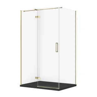 Kabina prysznicowa Cersanit Jota 120x90x195 prostokątna złoty transparentne z brodzikiem tako slim czarny mat S601-413 - Kabiny prysznicowe - miniaturka - grafika 1