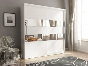 MINIO szafa z lustrem MAJA II 200 cm Biały - Szafy - miniaturka - grafika 1