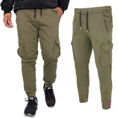 Odzież taktyczna i umundurowanie - Spodnie Alpha Industries Cotton Twill Jogger 116202 11 - Oliwkowe 3XL - miniaturka - grafika 1