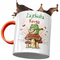 Kubki - Kubek Pomarańczowy Dla Kingi Koleżanki na Prezent z Nadrukiem ze Zdjęciem+ Opakowanie na prezent (wzór 01) - miniaturka - grafika 1