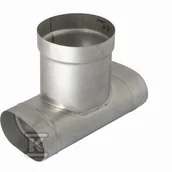 Kominy i akcesoria - Trójnik redukcyjny owal 100x200/O160 0,5mm do kotłów na pellet - miniaturka - grafika 1