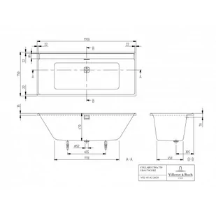Villeroy & Boch Collaro Wanna prostokątna 170x75 cm biała z odpływem białym UBA170COR2PV-01 - Wanny - miniaturka - grafika 2