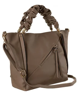 Damska torebka worek z marszczonymi rączkami i ukośną kieszonką — Rovicky - Torebki damskie Damska torebka worek z marszczonymi rączkami i ukośną kieszonką — Rovicky - Torebki damskie - miniaturka - grafika 1