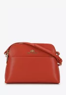 Torebki damskie - Damska saddle bag ze skóry prosta pomarańczowa - miniaturka - grafika 1