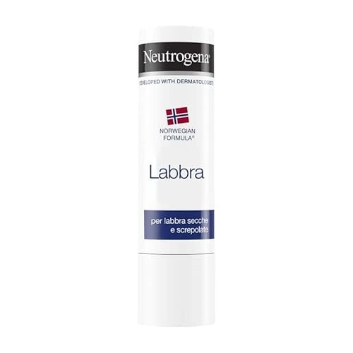 Neutrogena Norweska formuła Balsam do ust w sztyfcie, balsam do ust ochronny do suchych i popękanych ust, nawilżające masło kakaowe wzbogacone koncentratem gliceryny, 4,8 g