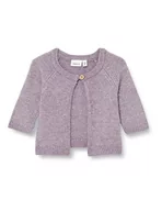 Swetry damskie - Bestseller A/S Dziewczynka NBFLORINA LS Knit Card kardigan kardigan, lawendowy szary, 80, Lavender Gray, 80 cm - miniaturka - grafika 1