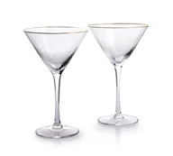 Kieliszki - LUMARKO Lumarko Mada gold kpl 2 kieliszków do martini 300ml 12x8xh18cm  złotyprzezroczysty - miniaturka - grafika 1