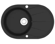 Zlewozmywaki - Elior Czarny owalny zlew z granitu M9-K75 - miniaturka - grafika 1