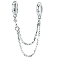 Łańcuszki - Charms Łańcuszek Zabezpieczenie srebro S925 - miniaturka - grafika 1