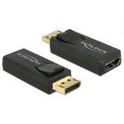 Kable komputerowe i do monitorów - Delock Adapter DisplayPort 1.2->HDMI aktywny 4K Czarny (65573) - miniaturka - grafika 1