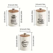 Inne - TEMU Zestaw 3 pojemników do przechowywania cukru, herbaty i kawy - miniaturka - grafika 1