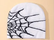 Czapki męskie - Czapka Y2K beanie pajęczyna spider pająk streetwear drip - miniaturka - grafika 1