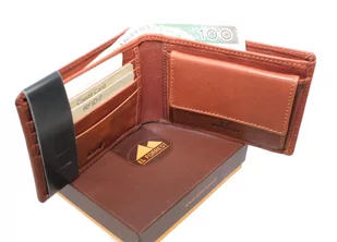 Portfel Męski Skórzany EL FORREST Mały Skóra Bydlęca Poziomy 916 A 29 BRĄZOWY RFID 11 x 8 x 2 [cm] - Portfele - miniaturka - grafika 4