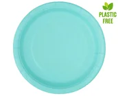 Naczynia i sztućce jednorazowe - Jednorazowe talerze papierowe jasnoniebieskie 23cm, 8szt - miniaturka - grafika 1