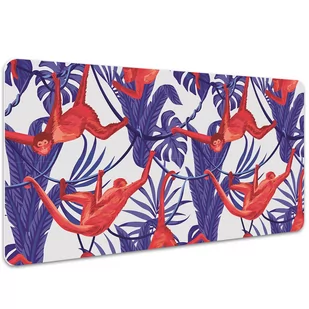 Duża mata na biurko Czerwone małpy 100x50 cm - Podkładki na biurko - miniaturka - grafika 1