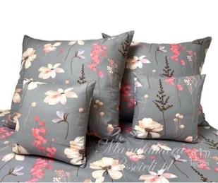 Komplet pościeli 100% bawełna wzór kwiaty na ciemno szarym tle - Pościel Komplet pościeli 100% bawełna wzór kwiaty na ciemno szarym tle - Pościel - miniaturka - grafika 1