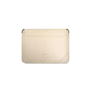 Guess Sleeve GUCS14PSATLE 13/14" beżowy /beige Saffiano Triangle Logo GUE001827-0 - Torby na laptopy - miniaturka - grafika 2