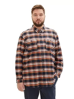 Koszule męskie - TOM TAILOR Męska koszula w kratę Comfort Fit z naszytymi kieszeniami na piersi, 32274-Navy Colorful Check, 4XL - grafika 1