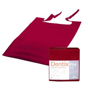 Śliniak dentystyczny z kieszonką 39cm x 48cm bordowy podfoliowany 54g DentixPro 50szt - Sprzęt i akcesoria stomatologiczne - miniaturka - grafika 1