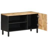 Szafki RTV - vidaXL Szafka pod TV czarna 80x33,5x46 cm Surowe drewno mango - miniaturka - grafika 1