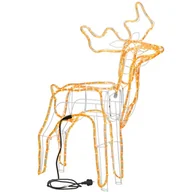 Ozdoby bożonarodzeniowe - Renifer Led 90 cm świąteczny, świetlna dekoracja do ogrodu biały ciepły - miniaturka - grafika 1