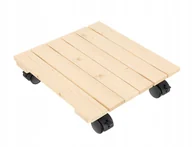 Donice - Podstawka na kółkach pod doniczkę, kwiaty, drewniana 25 x 25 x 7,5 cm - miniaturka - grafika 1