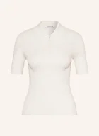 Koszulki i topy damskie - Lacoste Dzianinowa Koszulka weiss - LACOSTE - miniaturka - grafika 1