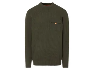 LIVERGY® Sweter męski dzianinowy z bawełną (Zielony, L (52/54)) - Swetry męskie - miniaturka - grafika 1