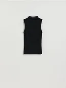 Bluzki damskie - Reserved - Bluzka z modalem - czarny - miniaturka - grafika 1