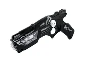 Zabawki militarne - Pistole elektryczny na baterie czarny światło dźwięk - miniaturka - grafika 1