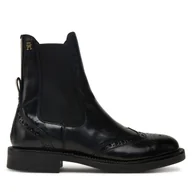 Botki damskie - Sztyblety Tommy Hilfiger Brogue Boot FW0FW09151 Czarny - miniaturka - grafika 1