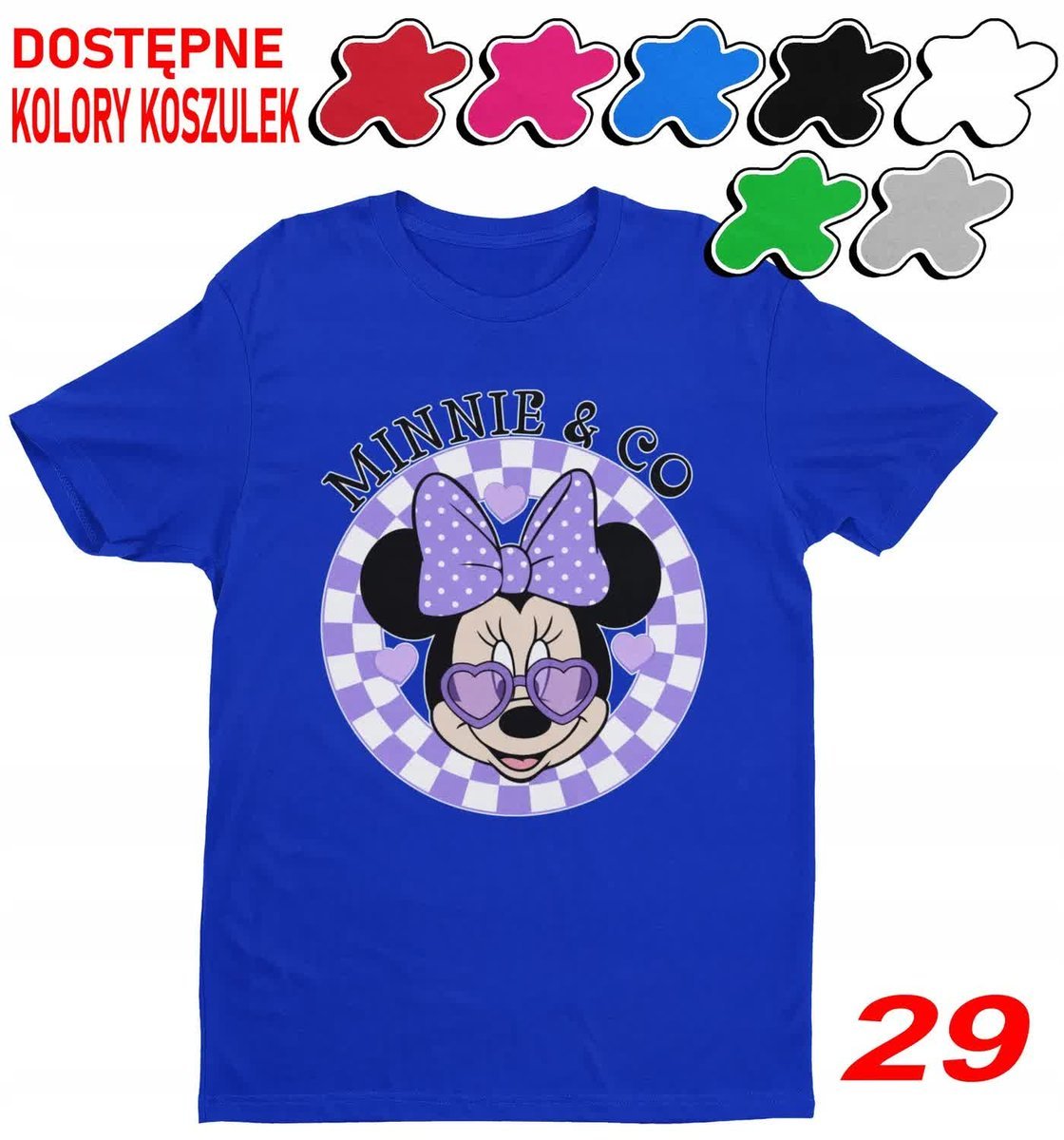 Dziecięca Koszulka Z Nadruki.Duży Wybór Myszka Miki Minnie Daisy- L 146-152