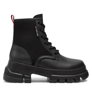 Trapery Tommy Jeans Tjw Chunky Lace Up Boot Mix Mat EN0EN02554 Czarny - Botki damskie - miniaturka - grafika 1