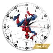 Zegary - NoName Zegar ścienny z połyskiem Spider Man 003 Marvel Biały MWCSPIDERM042 - miniaturka - grafika 1