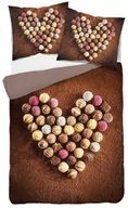 Pościel - Detexpol Pościel z mikrofibry 3D 160x200 słodkie serce czekoladowa 4363 A mikro 28 - miniaturka - grafika 1