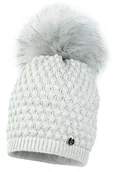 Czapki dla dzieci - Czapka dla dziewczynki na zimę KADLIN z pomponem jasny popiel - miniaturka - grafika 1